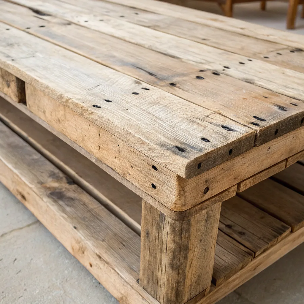 Detailed view of Vintage Pallet Table